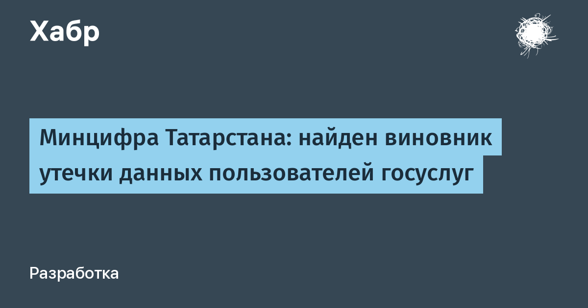 Минцифра Татарстана: найден виновник утечки данных пользователей госуслуг